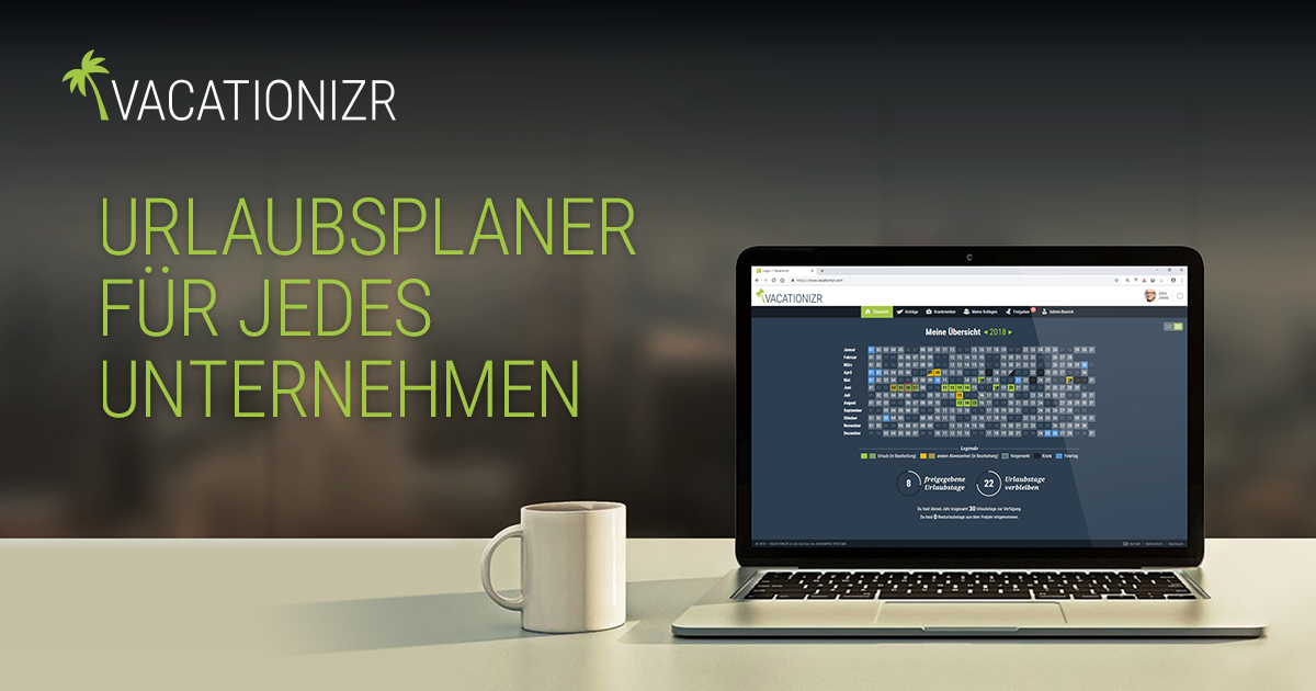 Mit VACATIONIZR stellt Ashampoo Systems eine umfangreiche und doch einfach und unkompliziert nutzbare Abwesenheitsverwaltung online zur Verfügung, die sich unter anderem durch mehrstufige Freigaben sowie der weltweiten Nutzung auch mit über 500 Mitarbeitern von Mitbewerbern unterscheidet.